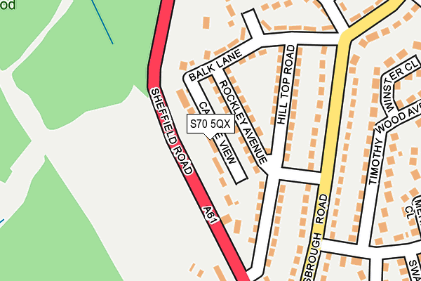 S70 5QX map - OS OpenMap – Local (Ordnance Survey)