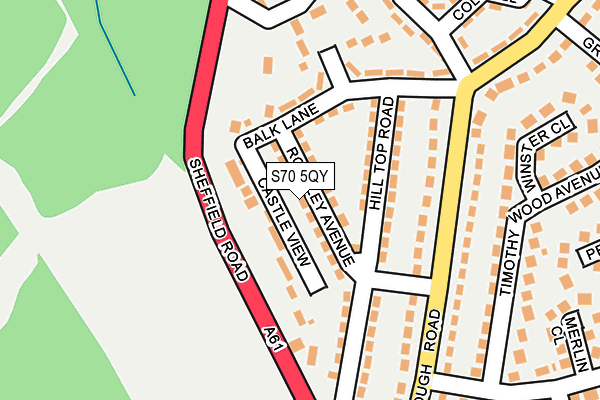 S70 5QY map - OS OpenMap – Local (Ordnance Survey)