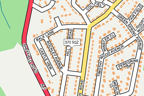 S70 5QZ map - OS OpenMap – Local (Ordnance Survey)
