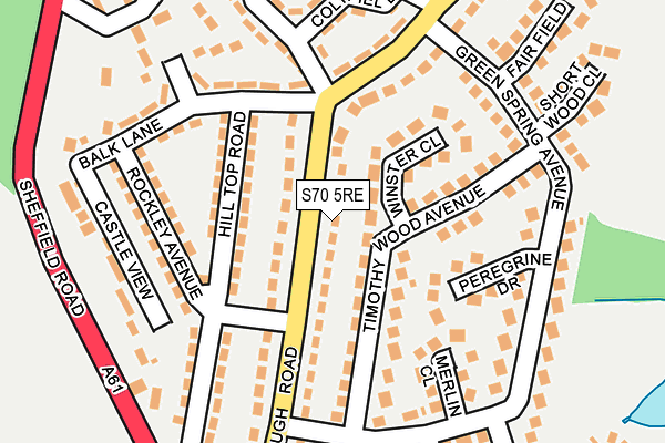 S70 5RE map - OS OpenMap – Local (Ordnance Survey)