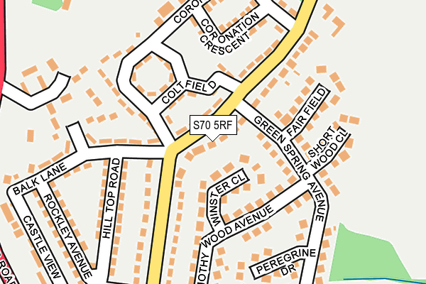 S70 5RF map - OS OpenMap – Local (Ordnance Survey)