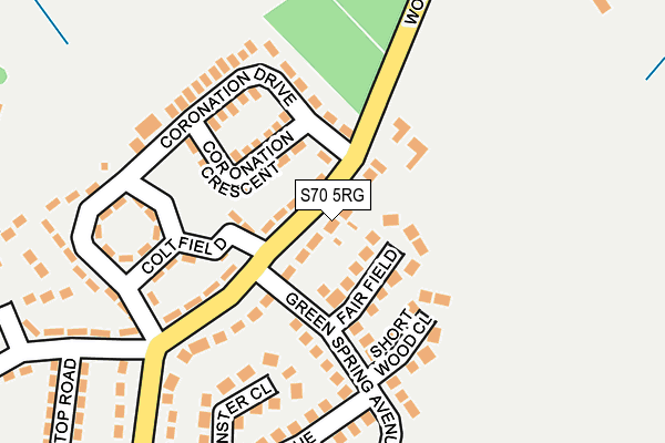 S70 5RG map - OS OpenMap – Local (Ordnance Survey)