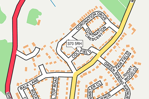 S70 5RH map - OS OpenMap – Local (Ordnance Survey)