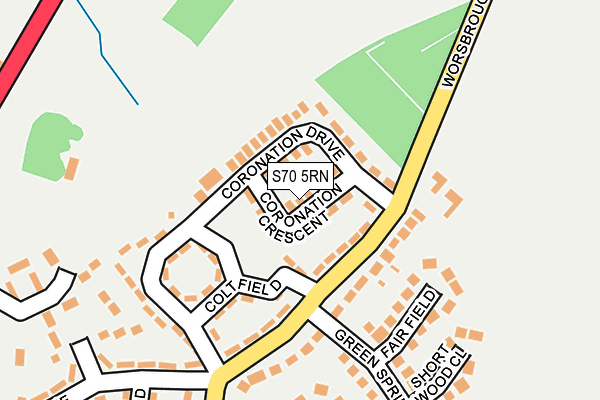 S70 5RN map - OS OpenMap – Local (Ordnance Survey)