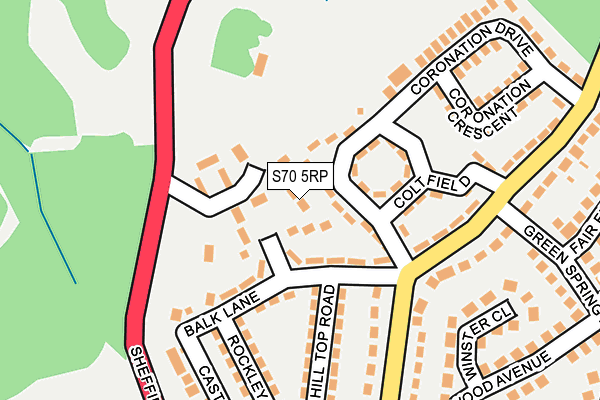 S70 5RP map - OS OpenMap – Local (Ordnance Survey)