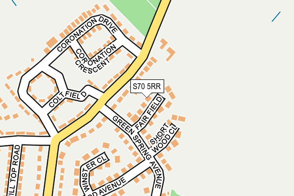 S70 5RR map - OS OpenMap – Local (Ordnance Survey)