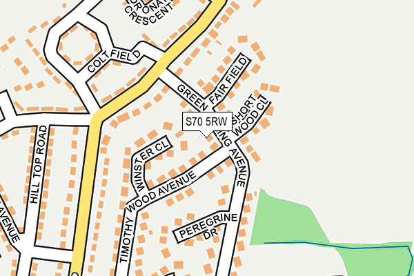 S70 5RW map - OS OpenMap – Local (Ordnance Survey)