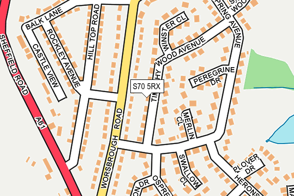 S70 5RX map - OS OpenMap – Local (Ordnance Survey)