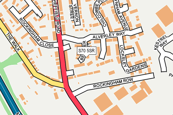 S70 5SR map - OS OpenMap – Local (Ordnance Survey)
