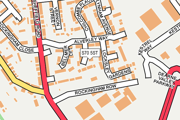 S70 5ST map - OS OpenMap – Local (Ordnance Survey)