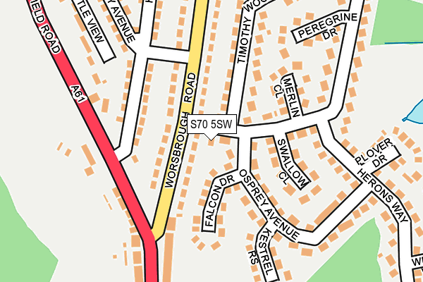 S70 5SW map - OS OpenMap – Local (Ordnance Survey)