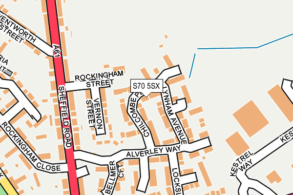 S70 5SX map - OS OpenMap – Local (Ordnance Survey)