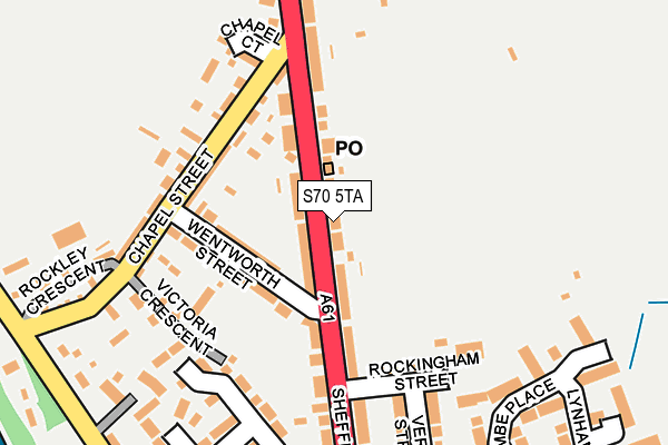 S70 5TA map - OS OpenMap – Local (Ordnance Survey)
