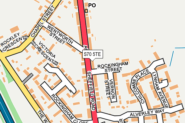 S70 5TE map - OS OpenMap – Local (Ordnance Survey)