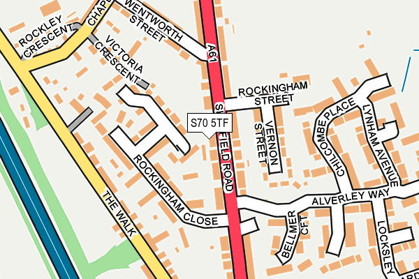 S70 5TF map - OS OpenMap – Local (Ordnance Survey)