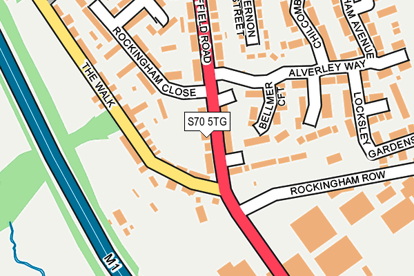 S70 5TG map - OS OpenMap – Local (Ordnance Survey)