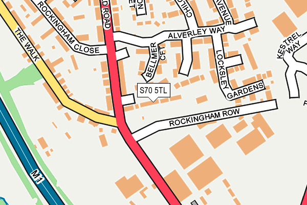 S70 5TL map - OS OpenMap – Local (Ordnance Survey)