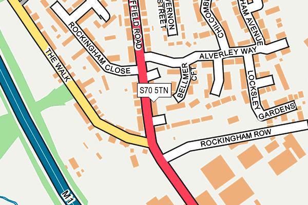 S70 5TN map - OS OpenMap – Local (Ordnance Survey)