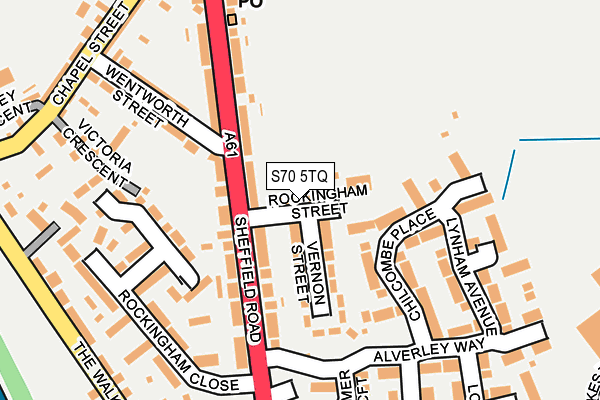 S70 5TQ map - OS OpenMap – Local (Ordnance Survey)