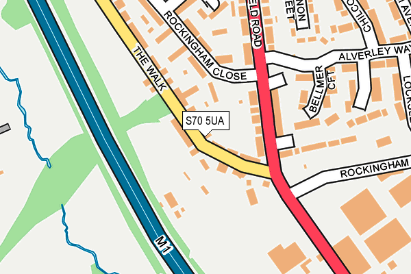 S70 5UA map - OS OpenMap – Local (Ordnance Survey)