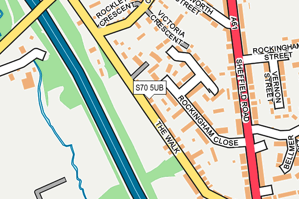 S70 5UB map - OS OpenMap – Local (Ordnance Survey)