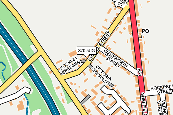 S70 5UG map - OS OpenMap – Local (Ordnance Survey)