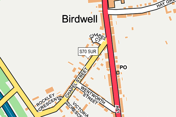 S70 5UR map - OS OpenMap – Local (Ordnance Survey)