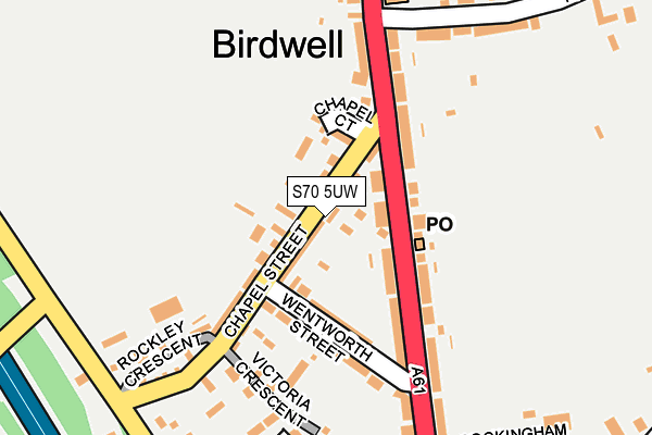 S70 5UW map - OS OpenMap – Local (Ordnance Survey)