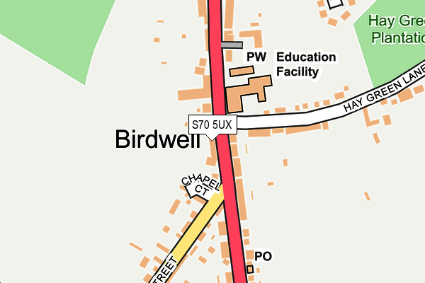 S70 5UX map - OS OpenMap – Local (Ordnance Survey)