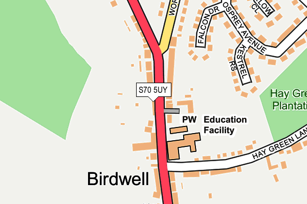 S70 5UY map - OS OpenMap – Local (Ordnance Survey)