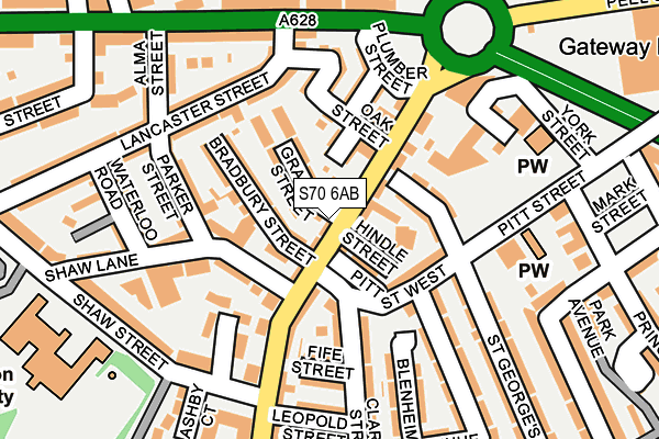 S70 6AB map - OS OpenMap – Local (Ordnance Survey)