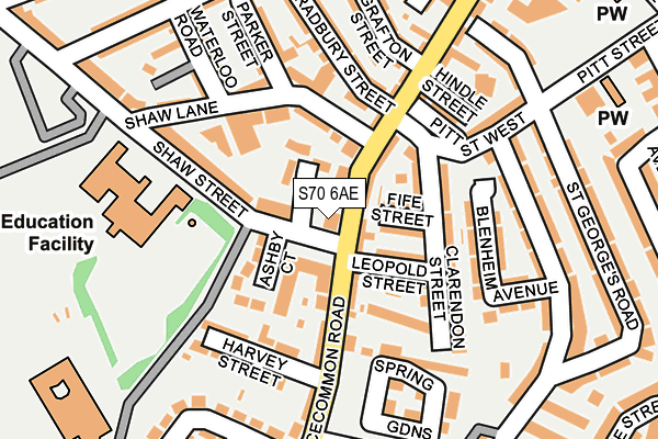 S70 6AE map - OS OpenMap – Local (Ordnance Survey)