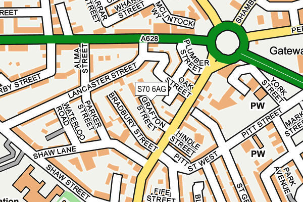 S70 6AG map - OS OpenMap – Local (Ordnance Survey)