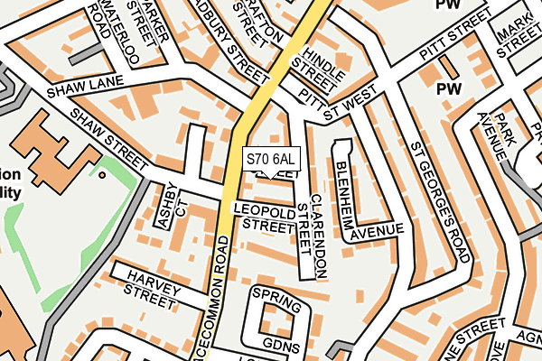 S70 6AL map - OS OpenMap – Local (Ordnance Survey)
