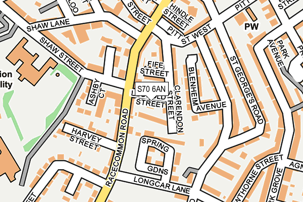 S70 6AN map - OS OpenMap – Local (Ordnance Survey)