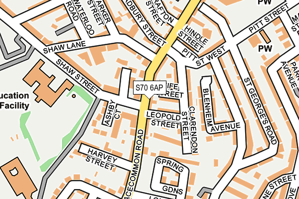 S70 6AP map - OS OpenMap – Local (Ordnance Survey)