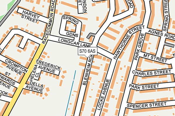 S70 6AS map - OS OpenMap – Local (Ordnance Survey)