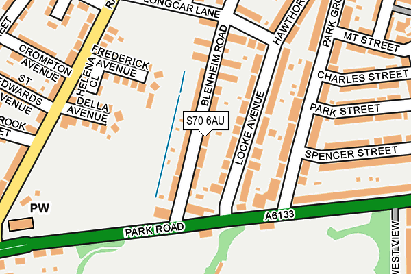 S70 6AU map - OS OpenMap – Local (Ordnance Survey)