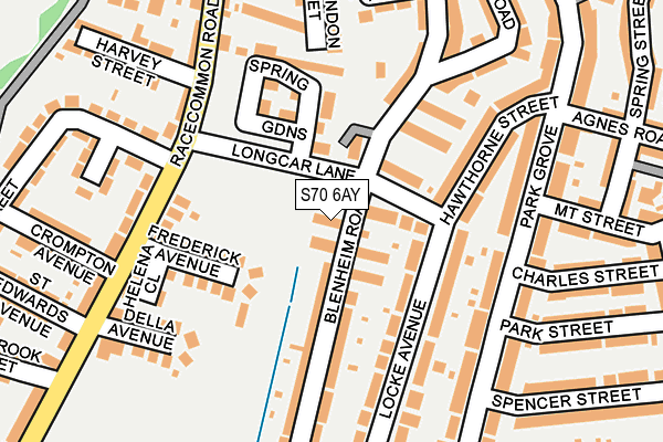 S70 6AY map - OS OpenMap – Local (Ordnance Survey)