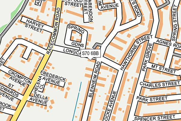 S70 6BB map - OS OpenMap – Local (Ordnance Survey)