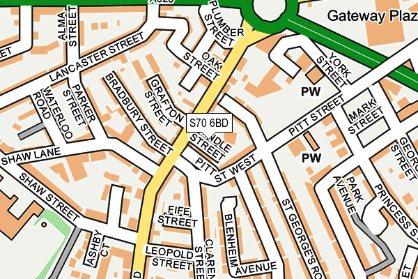 S70 6BD map - OS OpenMap – Local (Ordnance Survey)