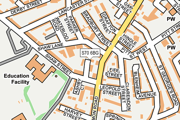S70 6BG map - OS OpenMap – Local (Ordnance Survey)
