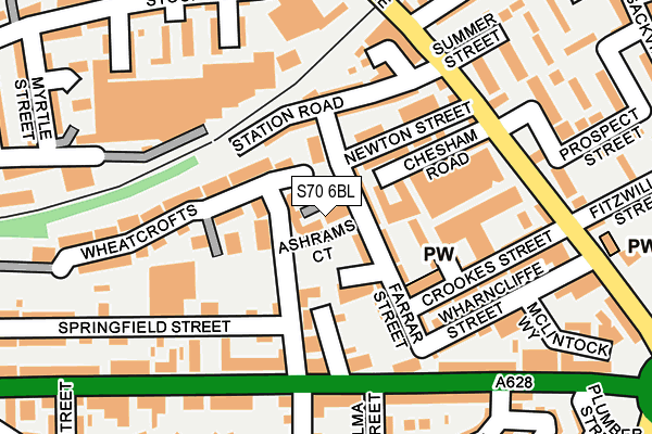 S70 6BL map - OS OpenMap – Local (Ordnance Survey)
