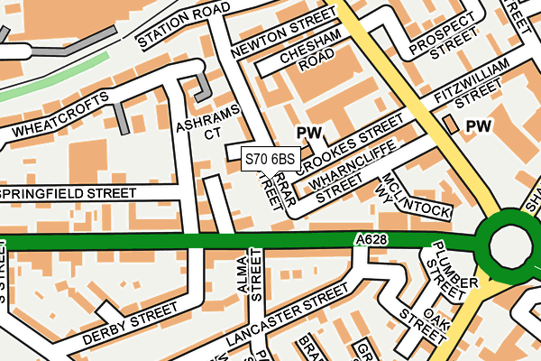 S70 6BS map - OS OpenMap – Local (Ordnance Survey)