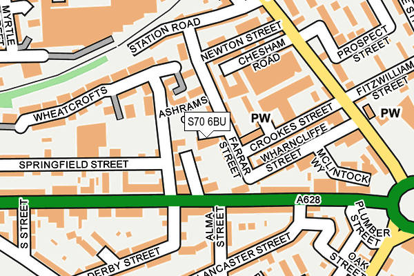 S70 6BU map - OS OpenMap – Local (Ordnance Survey)