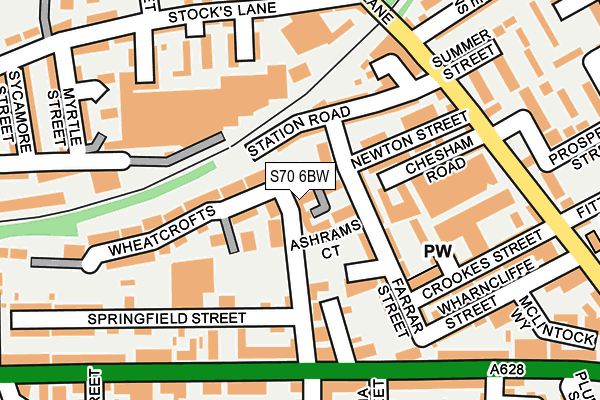 S70 6BW map - OS OpenMap – Local (Ordnance Survey)