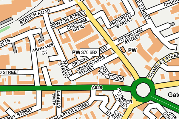 S70 6BX map - OS OpenMap – Local (Ordnance Survey)