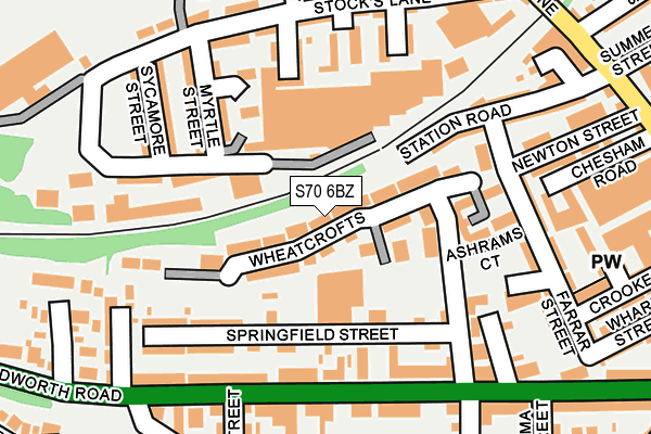S70 6BZ map - OS OpenMap – Local (Ordnance Survey)