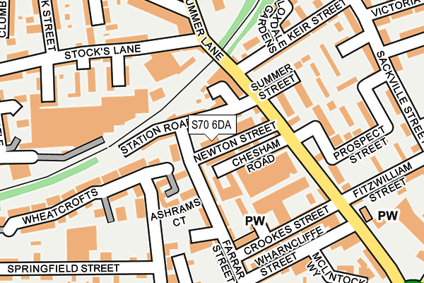 S70 6DA map - OS OpenMap – Local (Ordnance Survey)