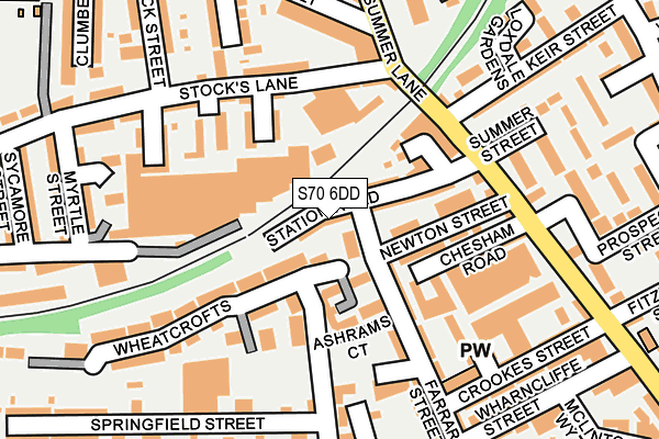 S70 6DD map - OS OpenMap – Local (Ordnance Survey)